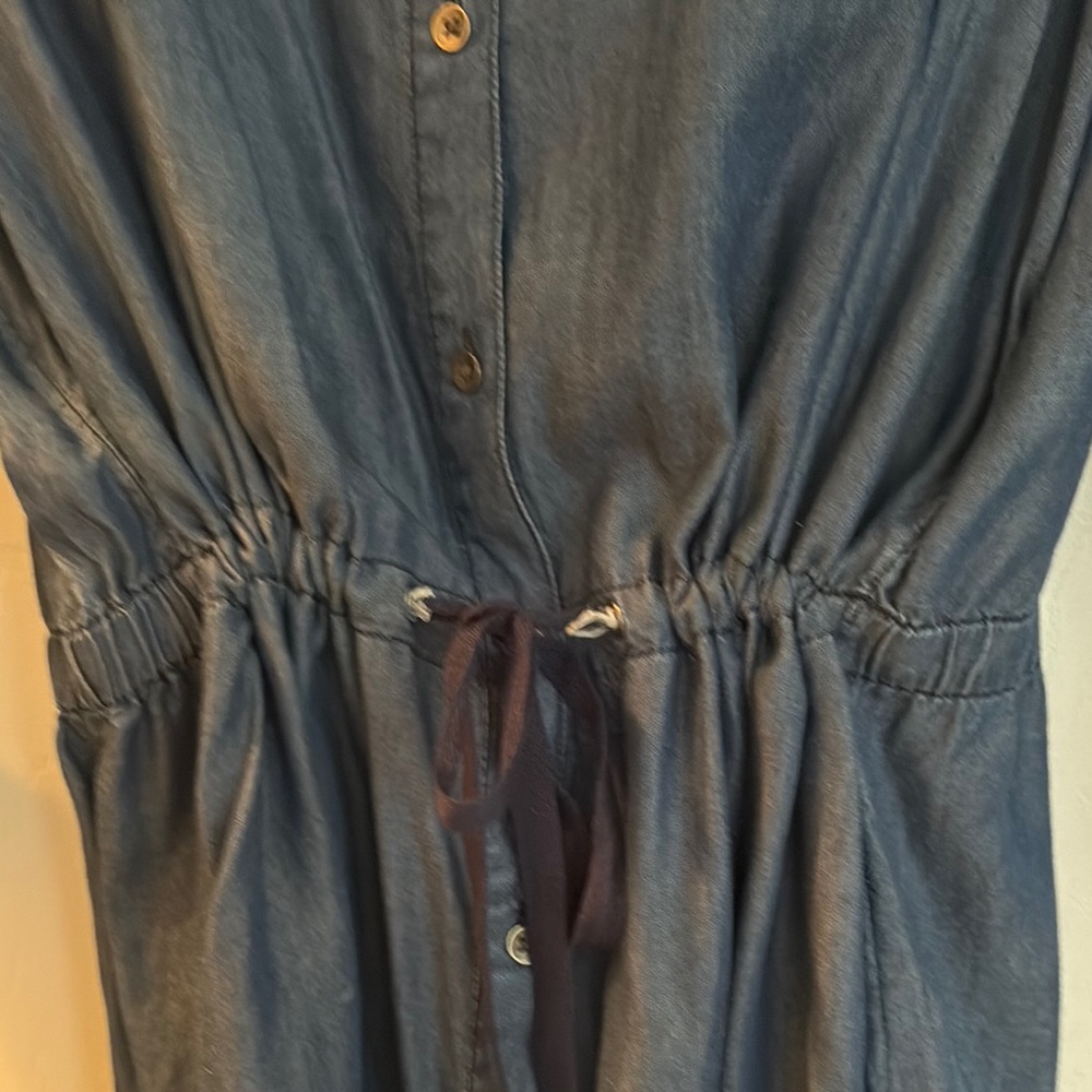G.H. Bass & Co. Blue Dress with 3/4 Cuffed Sleeves and Notched Collar - Picture 4 of 5